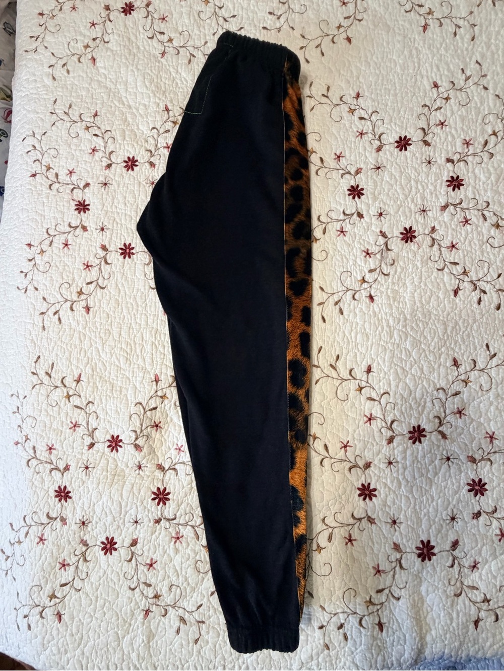 Aviator Nation Black Jogger Set with Orange Tiger Stripe